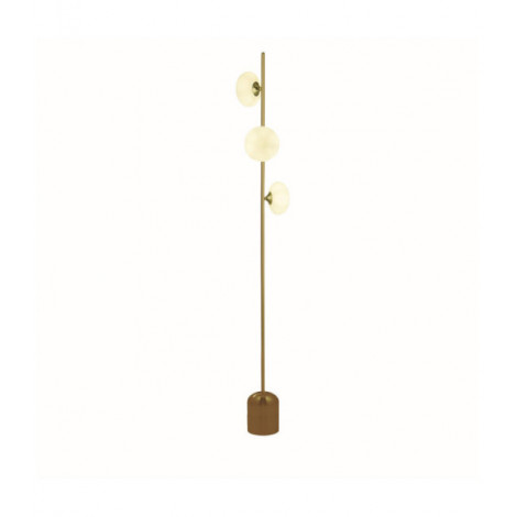 Lampadaire Pebble Acier doux Blanc, Laiton satiné|Lampadaire|Luminaire Center