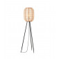 Lampadaire Zaire Acier,Tissu,Bambou Noir mat, lin naturel, bambou naturel|Lampadaire|Luminaire Center
