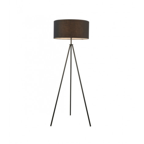 Lampadaire Tripod Acier Tissu noir mat et noir|Lampadaire|Luminaire Center