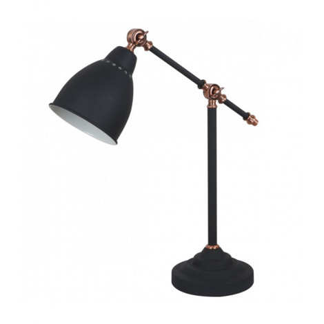 Lampe de bureau industrielle et rétro Sonny Graphite sablé, cuivre rouge|Lampes à poser|Luminaire Center