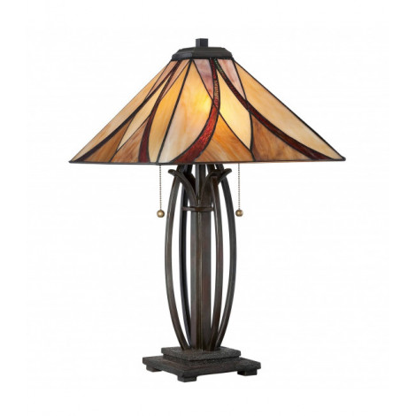 Lampe Asheville, bronze et verre Tiffany|Lampes à poser|Luminaire Center