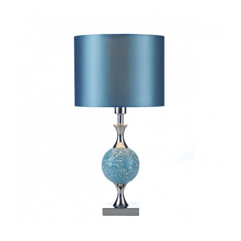 Lampe de table Elsa Chrome poli,miroir bleu 1 ampoule 50cm|Lampes à poser|Luminaire Center