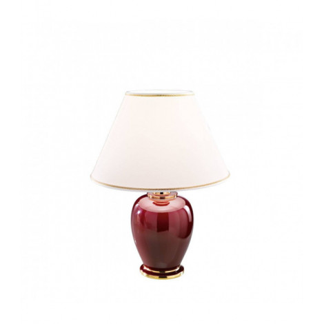 Lampe de table élégante GIARDINO Or 24 Carats 1 ampoule, abat jour en tissu|Lampes à poser|Luminaire Center