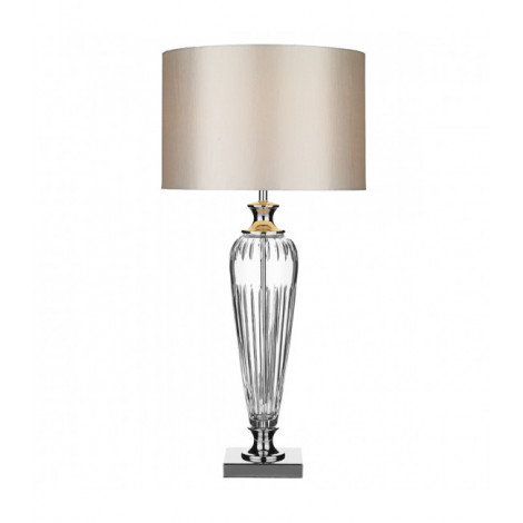 Lampe de table Hinton chrome poli et cristal 1 ampoule|Lampes à poser|Luminaire Center