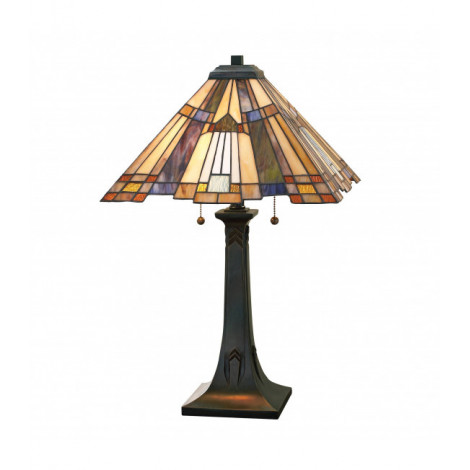Lampe Inglenook, bronze et verre Tiffany|Lampes à poser|Luminaire Center