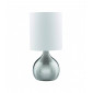 Lampe de table Touch Lamps 29 cm, en argent satiné, abat-jour blanc|Lampes à poser|Luminaire Center