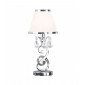 Lampe de table Oksana, nickel poli, pampilles cristal, abat-jour blanc|Lampes à poser|Luminaire Center