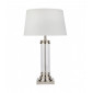 Lampe Pedestal, argent satiné et verre, avec abat-jour|Lampes à poser|Luminaire Center