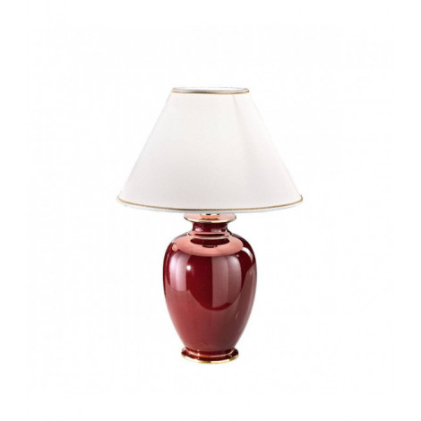 Lampe de table GIARDINO Or 24 Carats, abat jour en tissu|Lampes à poser|Luminaire Center