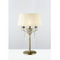 Lampe de Table Olivia avec Abat jour crème 3 Ampoules laiton antique/cristal|Lampes à poser|Luminaire Center