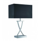 Lampe de table, en argent satiné avec abat-jour noir|Lampes à poser|Luminaire Center