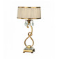 Lampe de table Oksana, 61cm, laiton antique, pampilles cristal, abat-jour beige|Lampes à poser|Luminaire Center