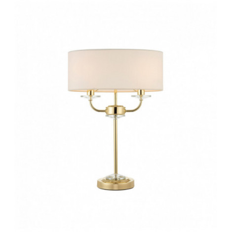 Lampe Nixon, laiton et cristal, 2 ampoules|Lampes à poser|Luminaire Center