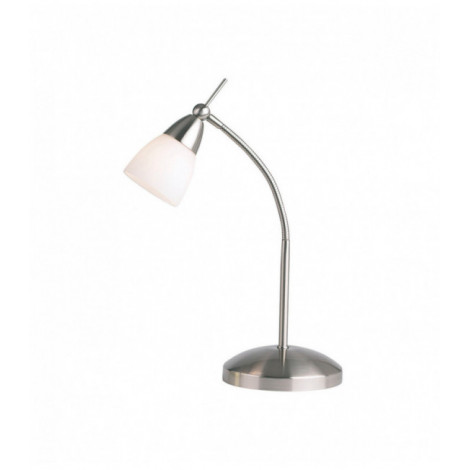 Lampe Range, chrome satiné et verre blanc|Lampes à poser|Luminaire Center