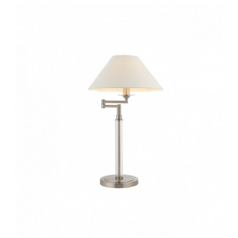 Lampe Kingston, nickel et verre, avec abat-jour|Lampes à poser|Luminaire Center