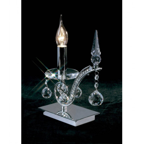 Lampe de Table Tara 1 Ampoule chrome poli/cristal|Lampes à poser|Luminaire Center