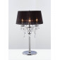 Lampe de Table Olivia avec Abat jour noir 3 Ampoules chrome poli/cristal|Lampes à poser|Luminaire Center