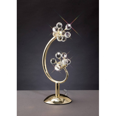 Lampe de Table Octavia 2 Ampoules doré/cristal|Lampes à poser|Luminaire Center
