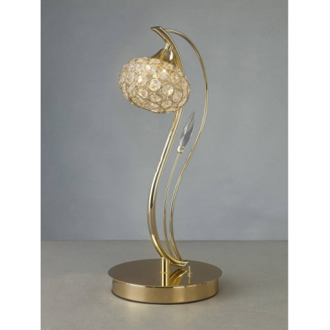 Lampe de Table Leimo 1 Ampoule doré/cristal|Lampes à poser|Luminaire Center