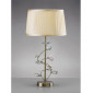 Lampe de Table Willow avec Abat jour crème 1 Ampoule laiton antique/cristal|Lampes à poser|Luminaire Center