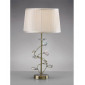 Lampe de Table Willow avec Abat jour blanc 1 Ampoule laiton antique/cristal|Lampes à poser|Luminaire Center