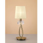 Lampe de Table Loewe 1 Ampoule E14 Small, laiton antique avec Abat jour crème|Lampes à poser|Luminaire Center