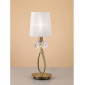 Lampe de Table Loewe 1 Ampoule E14 Small, laiton antique avec Abat jour blanc|Lampes à poser|Luminaire Center