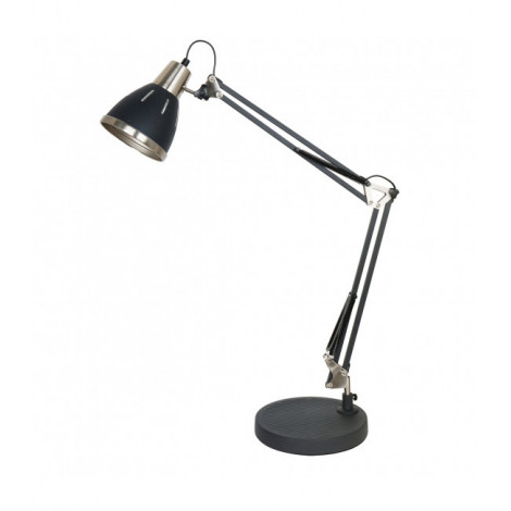 Lampe de bureau industrielle et rétro Jesso Sablé blanc, nickel satiné|Lampes à poser|Luminaire Center