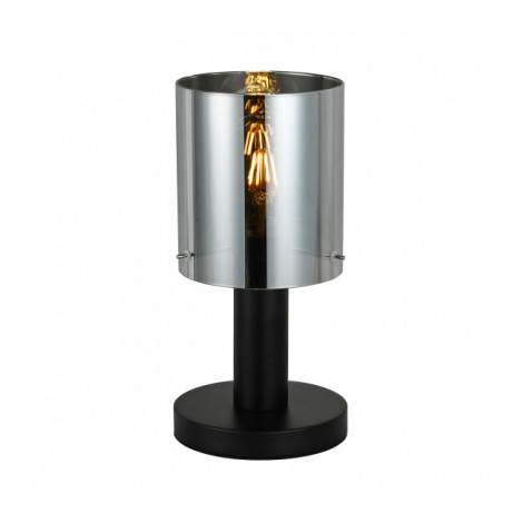 Lampe de bureau moderne Sardo Noir et verre fumé|Lampes à poser|Luminaire Center
