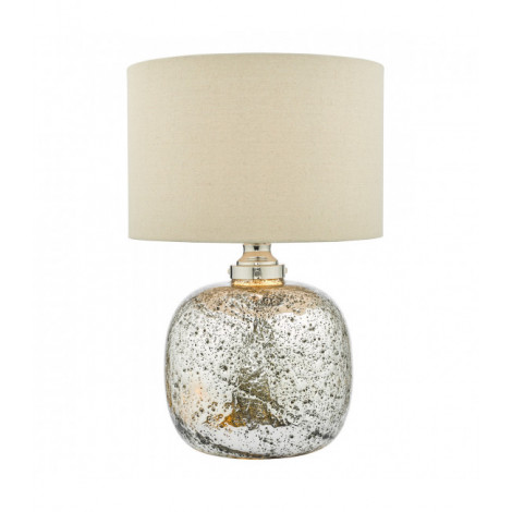Lampe de table Lava Nickel poli,verre texturé 1 ampoule 58cm|Lampes à poser|Luminaire Center