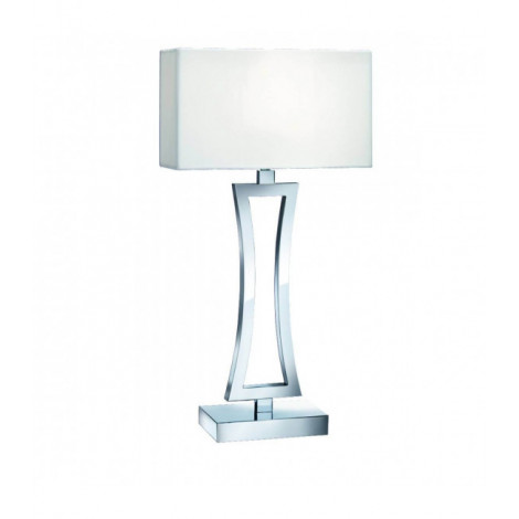 Lampe de table 57 cm, en chrome avec abat-jour blanc|Lampes à poser|Luminaire Center