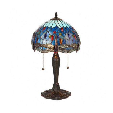 Lampe 30 cm Dragonfly Blue, verre et zinc|Lampes à poser|Luminaire Center