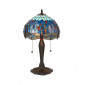 Lampe 30 cm Dragonfly Blue, verre et zinc|Lampes à poser|Luminaire Center