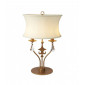 Lampe de table Windsor, finition patine dorée, cristal, abat-jour blanc|Lampes à poser|Luminaire Center