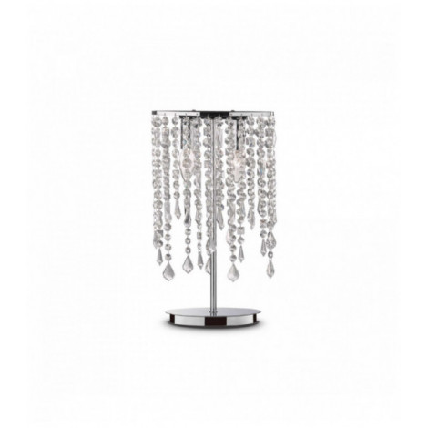 Lampe de table Chrome en cristal RAIN CLEAR 2 ampoules|Lampes à poser|Luminaire Center