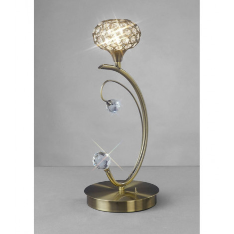 Lampe de Table Cara 1 Ampoule laiton antique/cristal|Lampes à poser|Luminaire Center