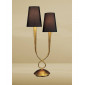 Lampe de Table Paola 2 Ampoules E14, doré peint avec Abat jour noirs|Lampes à poser|Luminaire Center