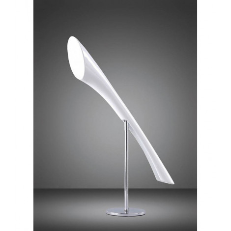 Lampe de Table Pop 1 Ampoule E27, blanc brillant/arylique blanc/chrome poli|Lampes à poser|Luminaire Center