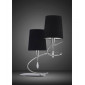 Lampe de Table Mara 2 Ampoules E14, chrome poli avec Abat jour noirs|Lampes à poser|Luminaire Center