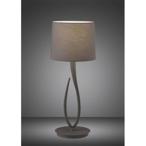 Lampe de Table Lua 1 Ampoule E27, Large gris cendré avec Abat jour gris cendré|Lampes à poser|Luminaire Center