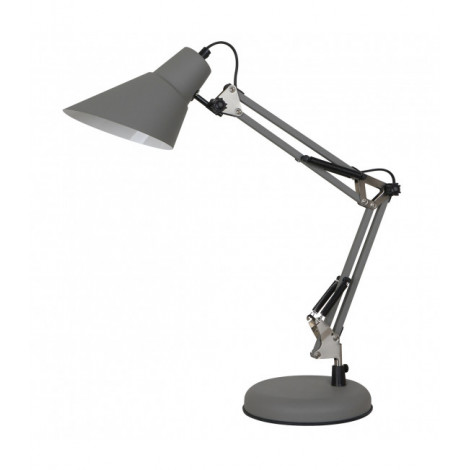 Lampe de bureau industrielle et rétro Jason Gris satiné sablé|Lampes à poser|Luminaire Center