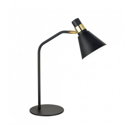 Lampe de bureau industrielle et rétro Biagio Noir mat, doré|Lampes à poser|Luminaire Center
