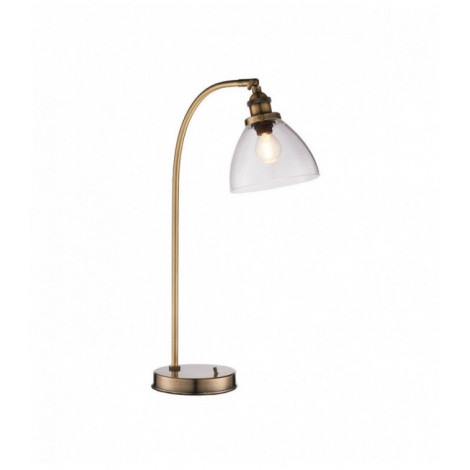 Lampe de table Hansen Acier Plateau en laiton antique|Lampes à poser|Luminaire Center