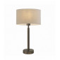 Lampe de table Owen Ellipse en Acier , Plaque en bronze antique et tissu taupe|Lampes à poser|Luminaire Center
