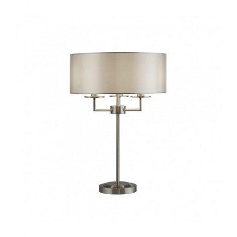 Lampde de table Knightsbridge Acier doux Argent satiné 3 ampoules 54,5cm|Lampes à poser|Luminaire Center