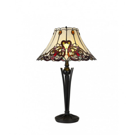 Lampe Tiffany Cristal k9 Orange,noir,cristal,rouge 2 ampoules 65cm|Lampes à poser|Luminaire Center