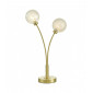 Lampe Design Avari Laiton satiné,verre givré blanc 2 ampoules 52cm|Lampes à poser|Luminaire Center