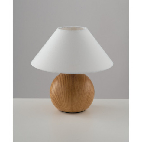 Lampe de table Lume 1 ampoule Tissu,céramique Bois|Lampes à poser|Luminaire Center