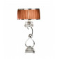 Lampe de table Oksana, 61cm, nickel poli, pampilles cristal, abat-jour chocolat|Lampes à poser|Luminaire Center