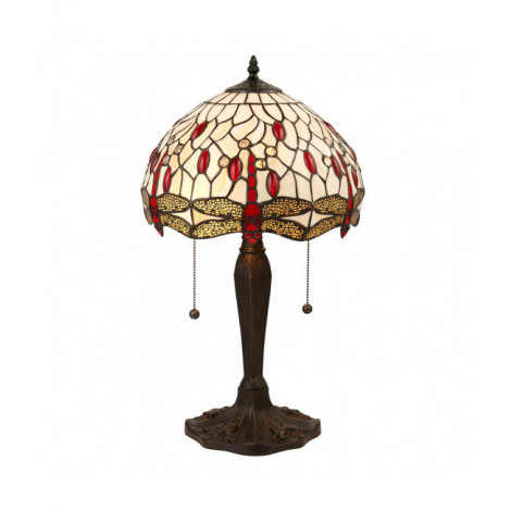 Lampe 30 cm Dragonfly Beige, verre et zinc|Lampes à poser|Luminaire Center